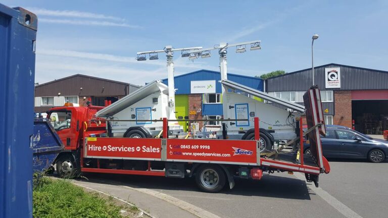 Prolights on lorry outside of Prolectric yard