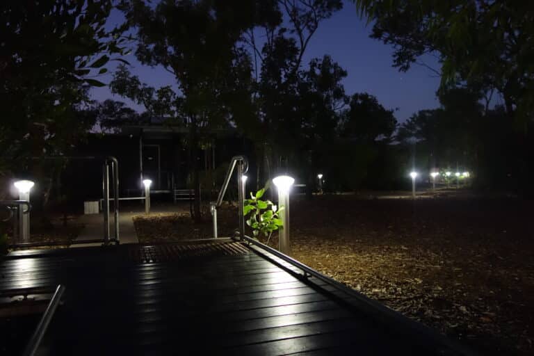 ST Bollards in park night