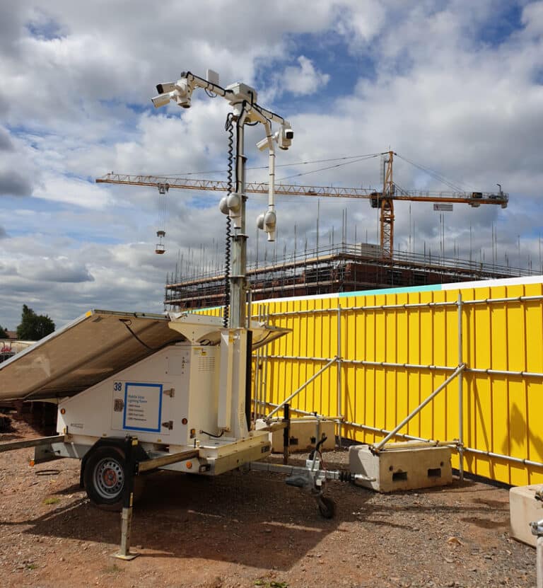 Prolectric Virtual Guard CCTV Security Tower Light in Construction Close-up